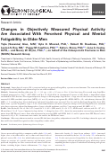 Cover page: Changes in Objectively Measured Physical Activity Are Associated With Perceived Physical and Mental Fatigability in Older Men.