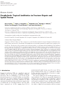 Cover page: Prophylactic Topical Antibiotics in Fracture Repair and Spinal Fusion