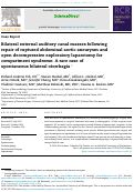 Cover page: Bilateral external auditory canal masses following repair of ruptured abdominal aortic aneurysm and open decompressive exploratory laparotomy for compartment syndrome: A rare case of spontaneous bilateral otorrhagia.