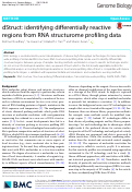 Cover page: dStruct: identifying differentially reactive regions from RNA structurome profiling data