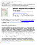 Cover page: Geography in the School Curriculum