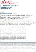 Cover page: The genome of opportunistic fungal pathogen Fusarium oxysporum carries a unique set of lineage-specific chromosomes