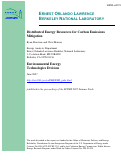 Cover page: Distributed Energy Resources for Carbon Emissions Mitigation