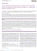 Cover page: Using a developmental perspective to examine the moderating effects of marriage on heavy episodic drinking in a young adult sample enriched for risk