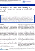 Cover page: Technologies and combination therapies for enhancing movement training for people with a disability