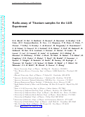 Cover page: Radio-assay of Titanium samples for the LUX Experiment