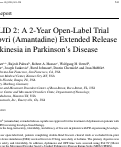 Cover page: EASE LID 2: A 2-Year Open-Label Trial of Gocovri (Amantadine) Extended Release for Dyskinesia in Parkinson’s Disease