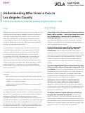 Cover page: Understanding Who Lives in Cars in Los Angeles County