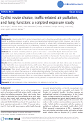 Cover page: Cyclist route choice, traffic-related air pollution, and lung function: a scripted exposure study