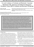 Cover page: Use and Avoidance of Seclusion and Restraint: Consensus Statement of the American Association  for Emergency Psychiatry Project BETA Seclusion and Restraint Workgroup