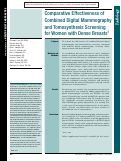 Cover page: Comparative Effectiveness of Combined Digital Mammography and Tomosynthesis Screening for Women with Dense Breasts