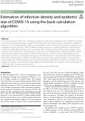 Cover page: Estimation of infection density and epidemic size of COVID-19 using the back-calculation algorithm.