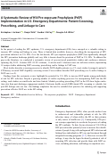 Cover page: A Systematic Review of HIV Pre-exposure Prophylaxis (PrEP) Implementation in U.S. Emergency Departments: Patient Screening, Prescribing, and Linkage to Care.