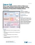 Cover page: Multi-stage Differentiation Defines Melanoma Subtypes with Differential Vulnerability to Drug-Induced Iron-Dependent Oxidative Stress