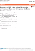 Cover page: Erratum to: 36th International Symposium on Intensive Care and Emergency Medicine