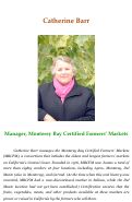 Cover page of Catherine Barr: Manager, Monterey Bay Certified Farmers' Markets