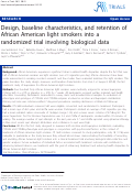 Cover page: Design, baseline characteristics, and retention of African American light smokers into a randomized trial involving biological data