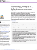 Cover page: Organophosphate exposures during pregnancy and child neurodevelopment: Recommendations for essential policy reforms