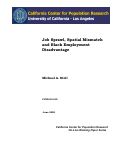 Cover page: Job Sprawl, Spatial Mismatch and Black Employment Disadvantage