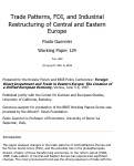 Cover page: Trade Patterns, FDI, and Industrial Restructuring of Central and Eastern Europe