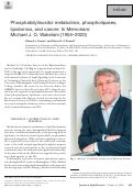 Cover page: Phosphatidylinositol metabolism, phospholipases, lipidomics, and cancer: In Memoriam: Michael J. O. Wakelam (1955–2020)