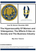 Cover page: The Hypersexuality Of Women and Videogames: The Effects It Has on Society and The Business Industry