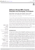 Cover page: Diffusion Breast MRI: Current Standard and Emerging Techniques