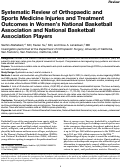 Cover page: Systematic Review of Orthopaedic and Sports Medicine Injuries and Treatment Outcomes in Women's National Basketball Association and National Basketball Association Players