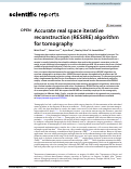 Cover page: Accurate real space iterative reconstruction (RESIRE) algorithm for tomography