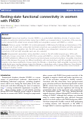 Cover page: Resting-state functional connectivity in women with PMDD