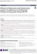 Cover page: Influence of depression and interpersonal support on adherence to antiretroviral therapy among people living with HIV
