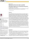 Cover page: Replication, Communication, and the Population Dynamics of Scientific Discovery