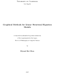 Cover page: Graphical Methods for Linear Structural Equation Modeling