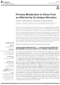 Cover page: Primary Metabolism in Citrus Fruit as Affected by Its Unique Structure