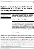 Cover page: Regional connectivity drove bidirectional transmission of SARS-CoV-2 in the Middle East during travel restrictions