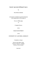 Cover page: Syntactic Agreement in Bilingual Corpora