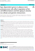 Cover page: Age-dependent genes in adipose stem and precursor cells affect regulation of fat cell differentiation and link aging to obesity via cellular and genetic interactions.