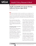 Cover page: Health and Health Care Access Among California Women Ages 50-64