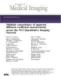 Cover page: Multisite concordance of apparent diffusion coefficient measurements across the NCI Quantitative Imaging Network