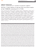 Cover page: Genetic contributions to variation in general cognitive function: a meta-analysis of genome-wide association studies in the CHARGE consortium (N=53 949)