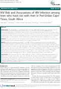 Cover page: HIV Risk and Associations of HIV Infection among men who have sex with men in Peri-Urban Cape Town, South Africa