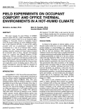 Cover page: Field experiments on occupant comfort and office thermal environments in a hot-humid climate
