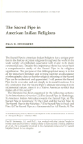 Cover page: The Sacred Pipe in American Indian Religions