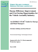 Cover page: Energy Efficiency Improvement and Cost Saving Opportunities for the Vehicle Assembly Industry: An ENERGY STAR Guide for Energy and Plant Managers