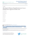 Cover page: The Needs of Women Treated for Ovarian Cancer: Results From a #gyncsm Twitter Chat