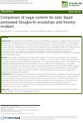 Cover page: Comparison of sugar content for ionic liquid pretreated Douglas-fir woodchips and forestry residues