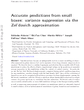Cover page: Accurate predictions from small boxes: variance suppression via the Zel'dovich approximation