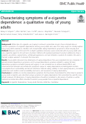Cover page: Characterizing symptoms of e-cigarette dependence: a qualitative study of young adults