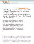 Cover page: A variant at 9p21.3 functionally implicates CDKN2B in paediatric B-cell precursor acute lymphoblastic leukaemia aetiology