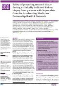 Cover page: Safety of procuring research tissue during a clinically indicated kidney biopsy from patients with lupus: data from the Accelerating Medicines Partnership RA/SLE Network